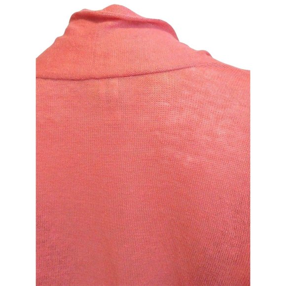 EILEEN FISHER Open Front Draped Cardigan Sweater 100% Linen Pink Salmon Size XL - Picture 12 of 12